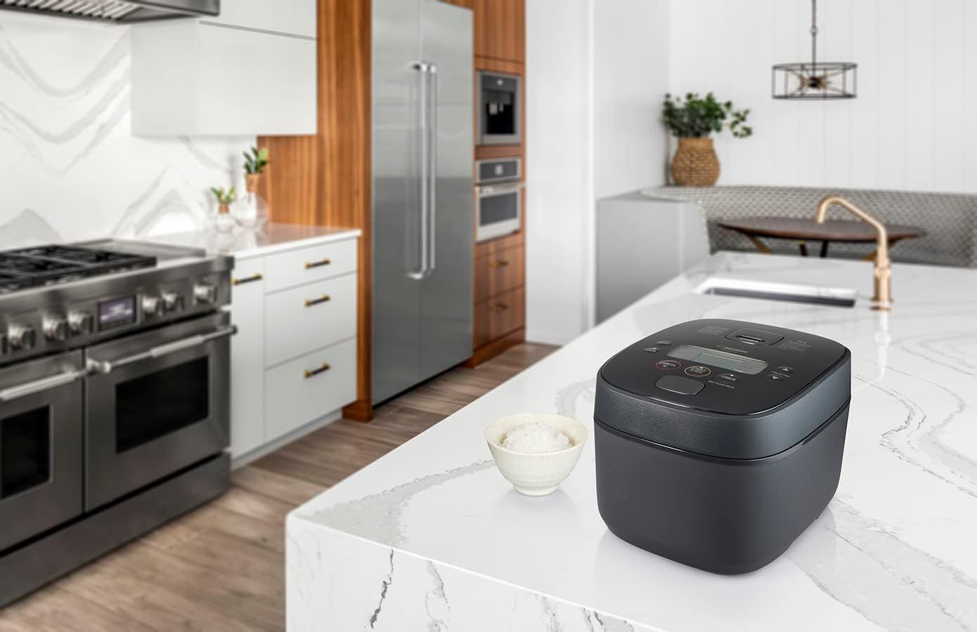 Induction Rice Cooker and Warmer, 5.5 Cup Capacity, Black, 9.25 x 12.25 x 7.88