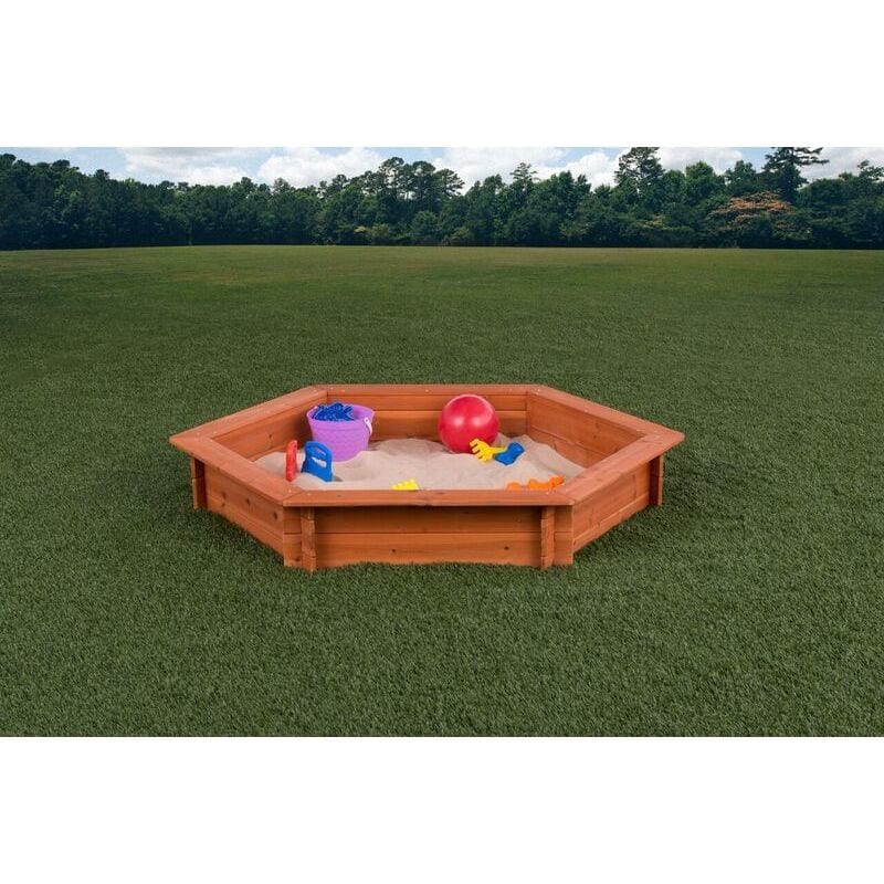Creative Cedar Designs Hexagon Wooden Sandbox 5′ x 4′