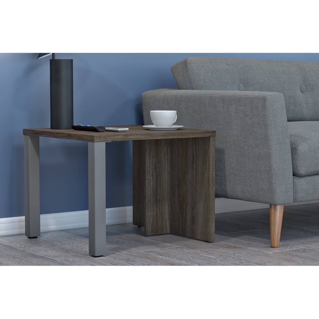 Bestar Lucida End Table - Walnut Grey