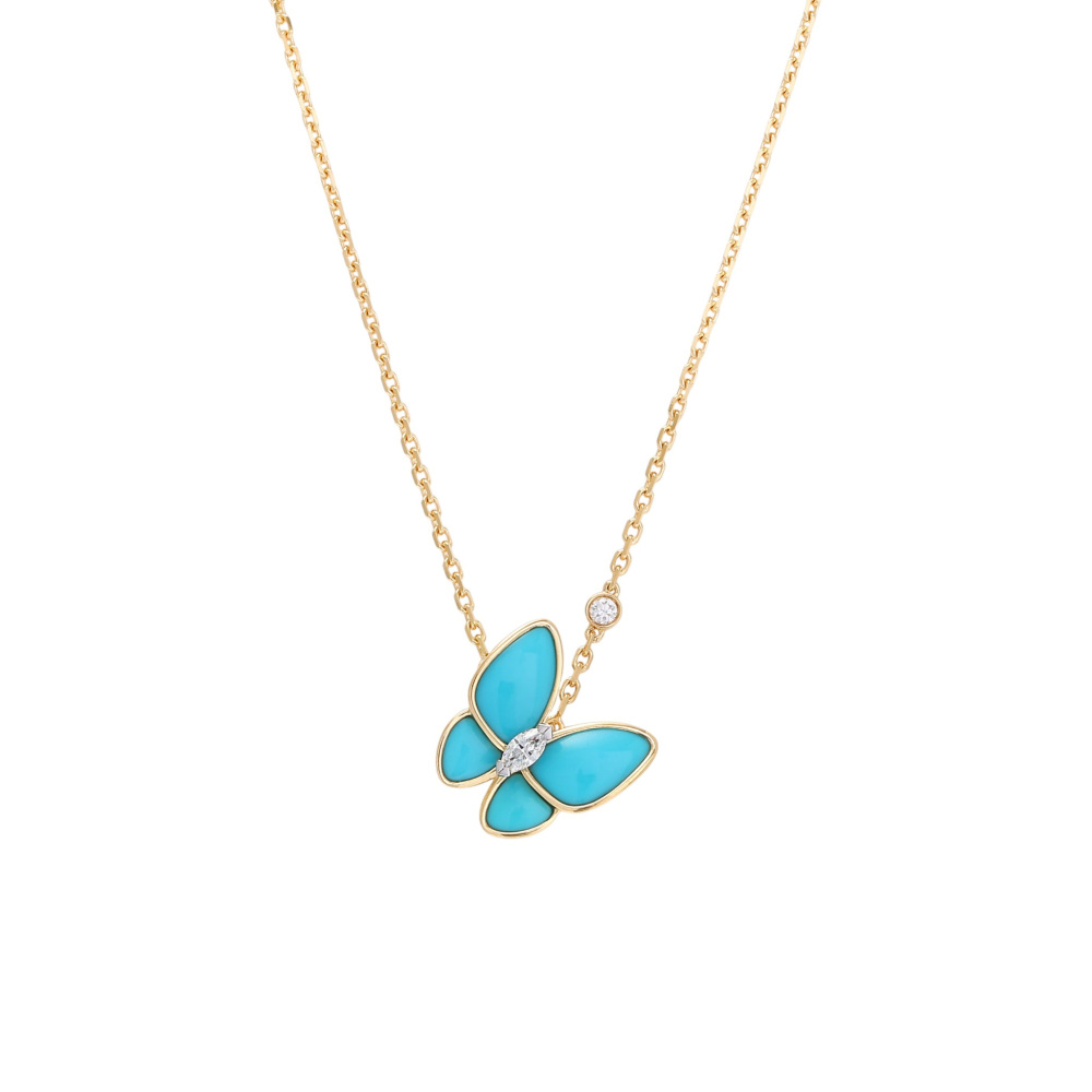 Van Cleef & Arpels Fauna de Papillon Necklace 18K White Gold & 18K Yellow Gold VCARP7UP00