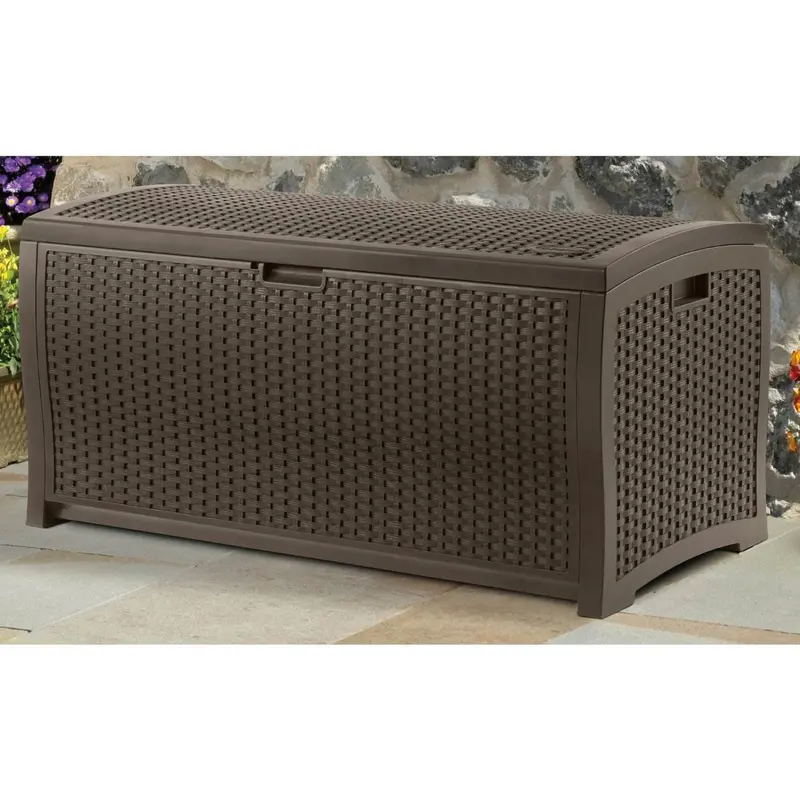 Suncast Resin 99-Gallon Deck Box – Mocha Brown – DBW9200