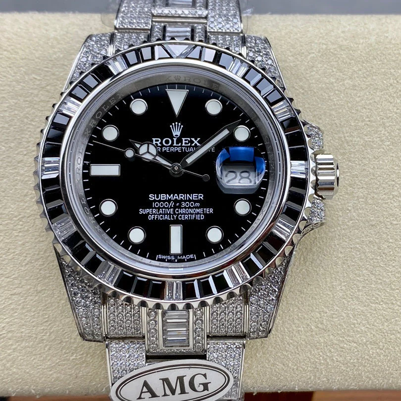 Rolex Submariner Date Black Dial Full Diamond