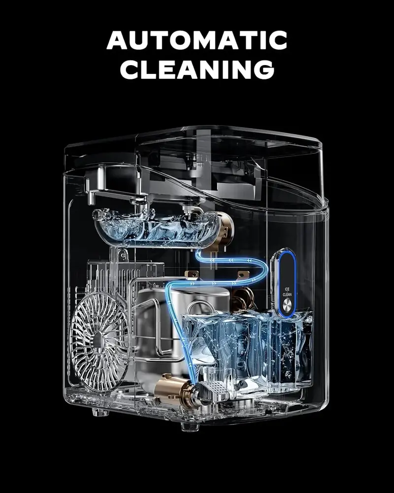 Silonn Countertop Nugget Ice Maker – 33 lbs/Day Chewable Pebble Ice Machine with Self-Cleaning Mode