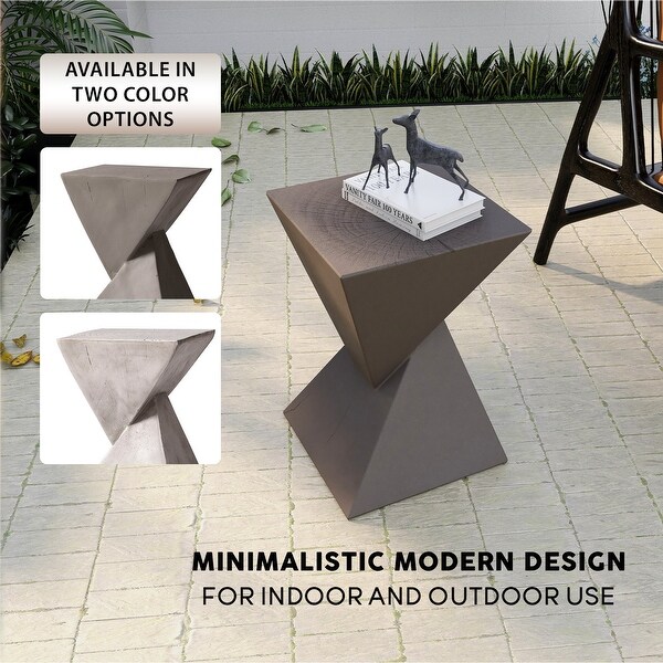 Modern Square Side Table in Fiberstone Glint Series by LeisureMod