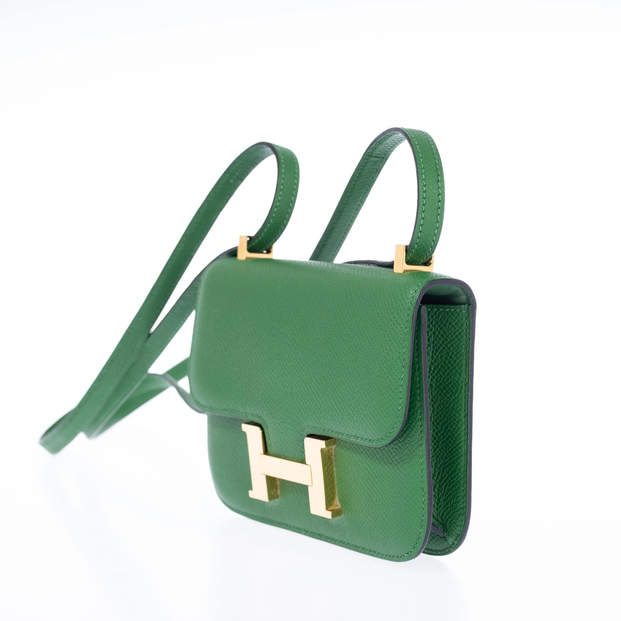Hermès Micro Constance 14 Vert Cru Epsom Gold Hardware