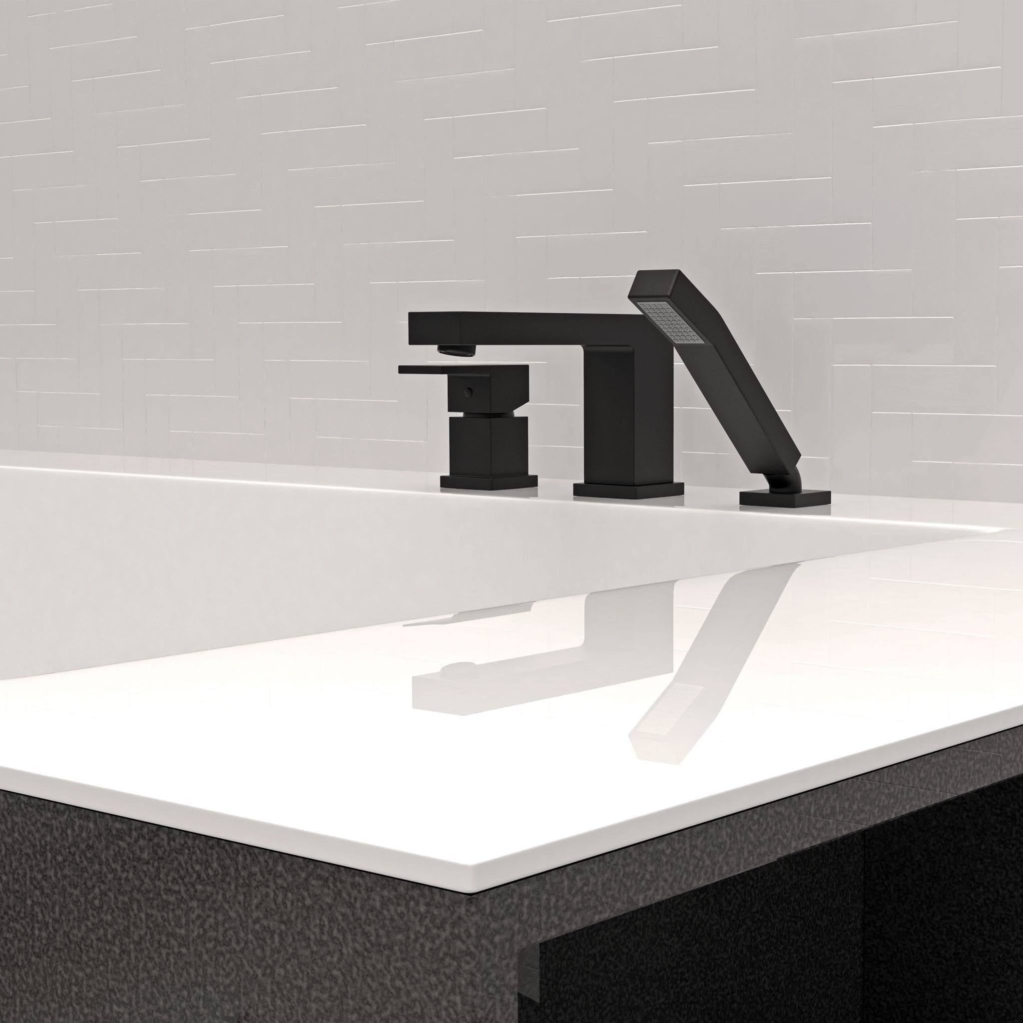 Belanger QUA43CCP Single Handle Deck-Mount Roman Tub Filler with Hand Shower, Polished Chrome
