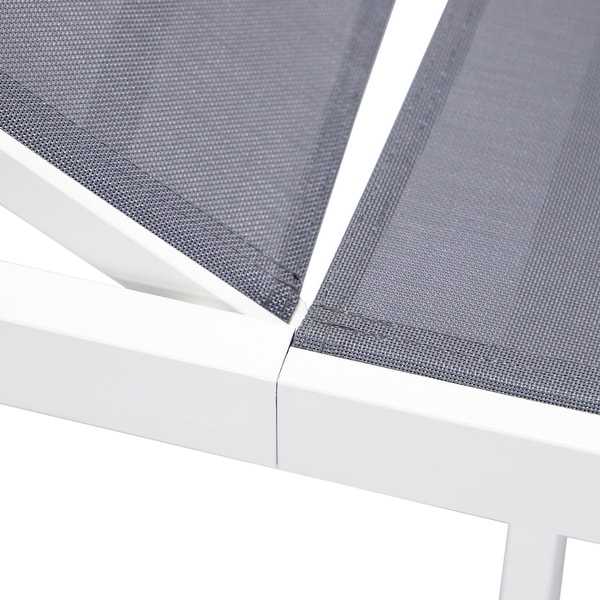 Aluminum Beach Pool Sun Lounge Chair Sling Mesh Fabric Reclining Stackable Lounger Chair