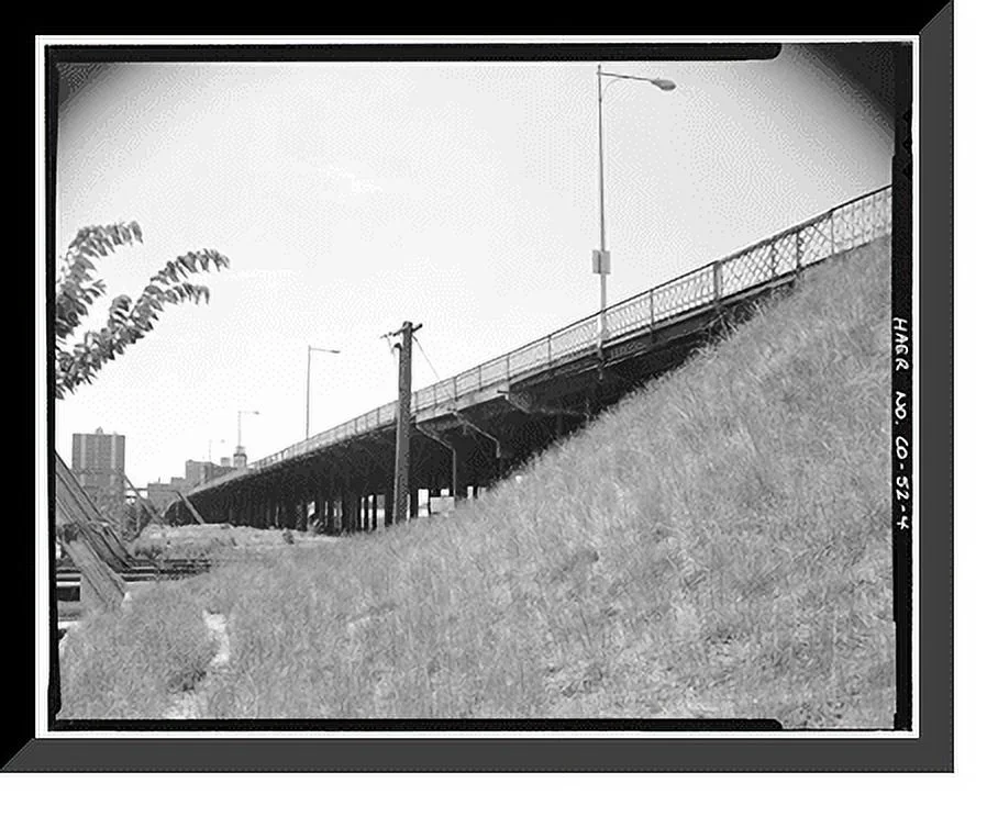 Historic Framed Print, Fourteenth Street Viaduct, Fourteenth Street at Wazee Street, Denver, Denver County, CO - 4, 17-7/8