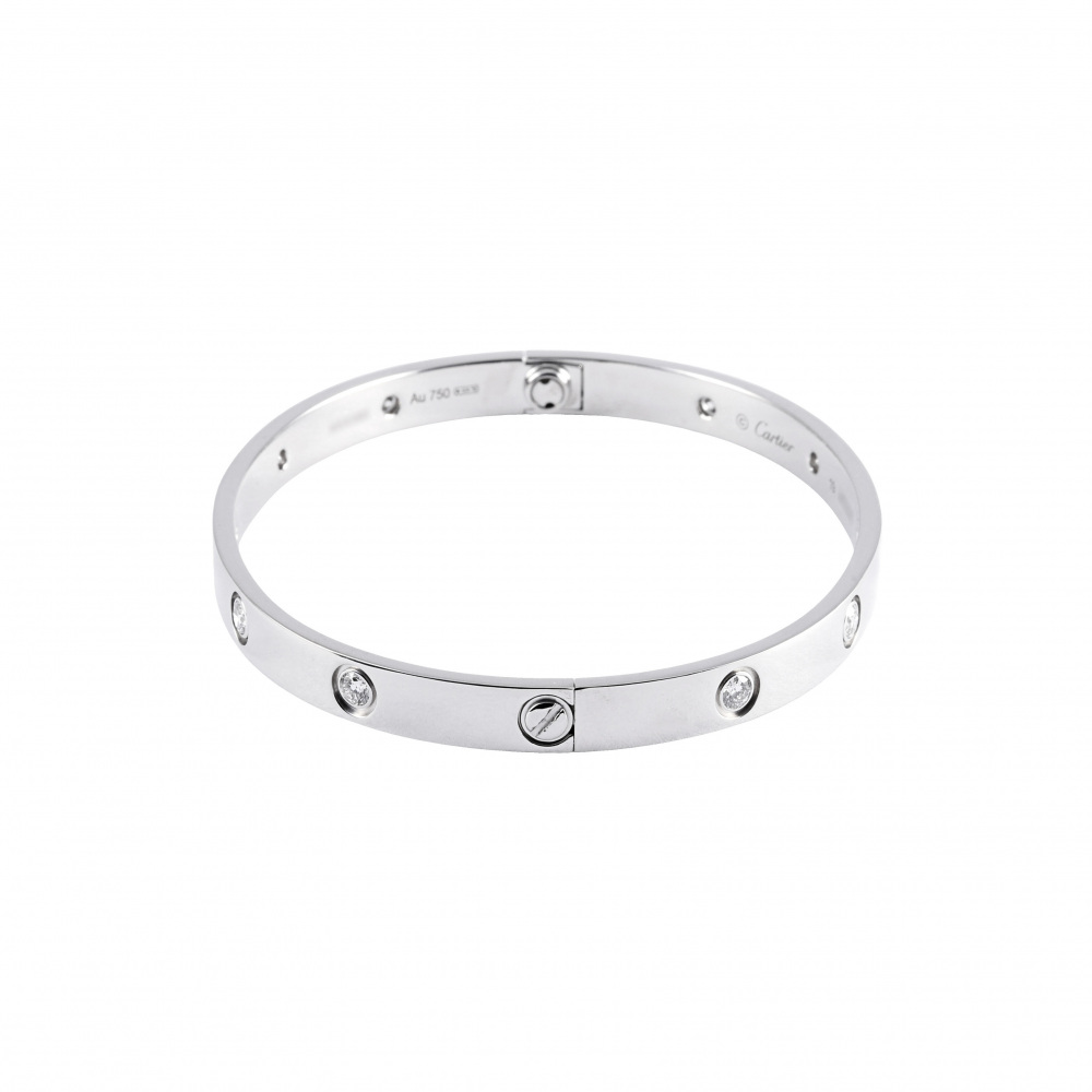 Cartier Love 10PD Bracelet 18K White Gold Diamond B6070400