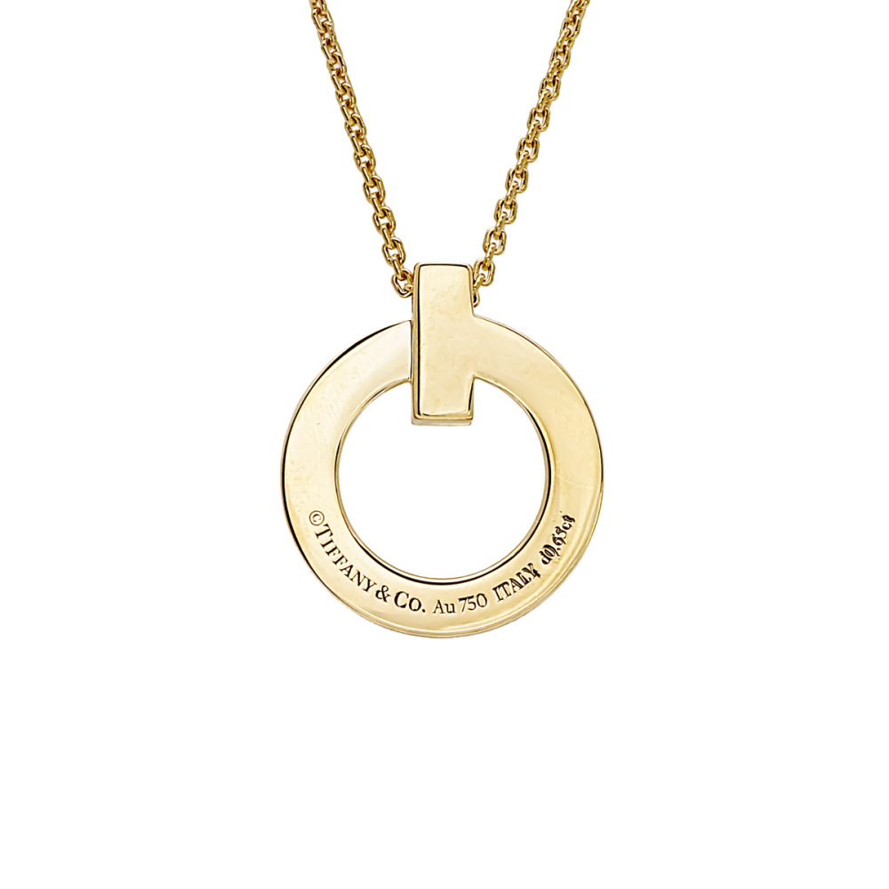 Tiffany & Co. Tiffany T One Circle Necklace 18K Yellow Gold Diamond 72154584
