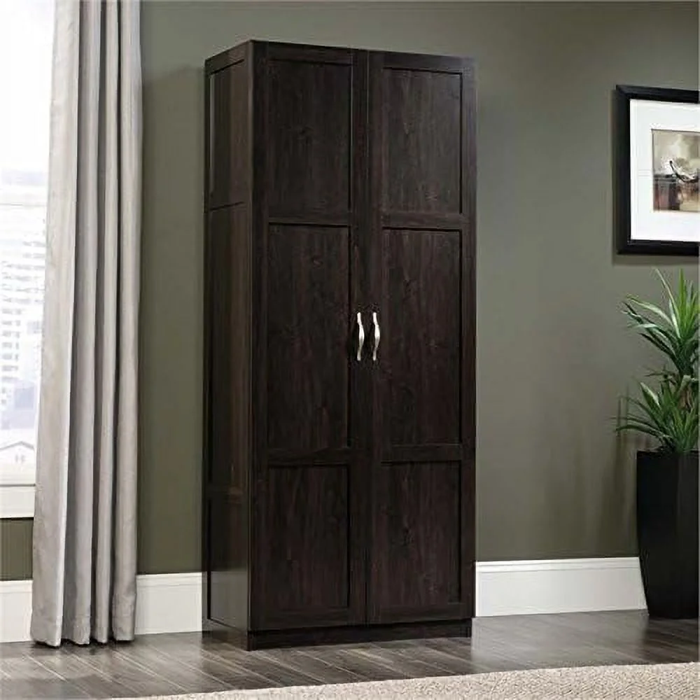 W Traditional Storage Cabinet, Pantry Cabinet, Linen Cabinet With Shelves In Cinnamon Cherry