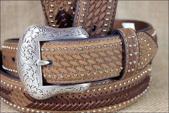 Nocona Mens Ostrich Overlay Belt