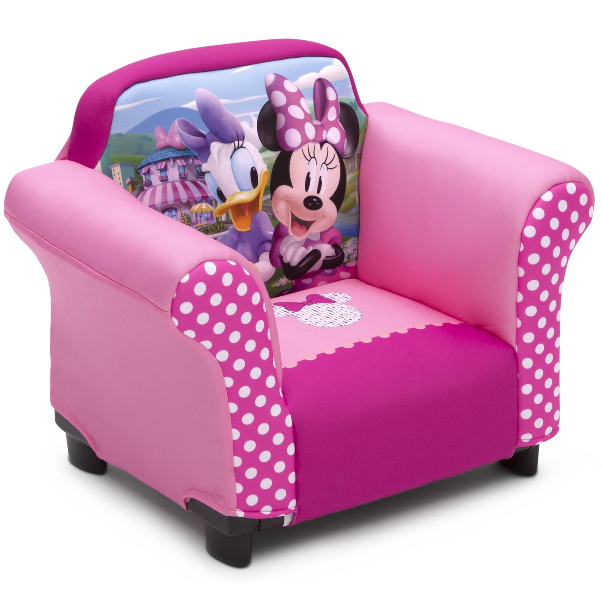Delta Children Minnie Mouse Kids Upholstered Chair with Sculpted Plastic Frame