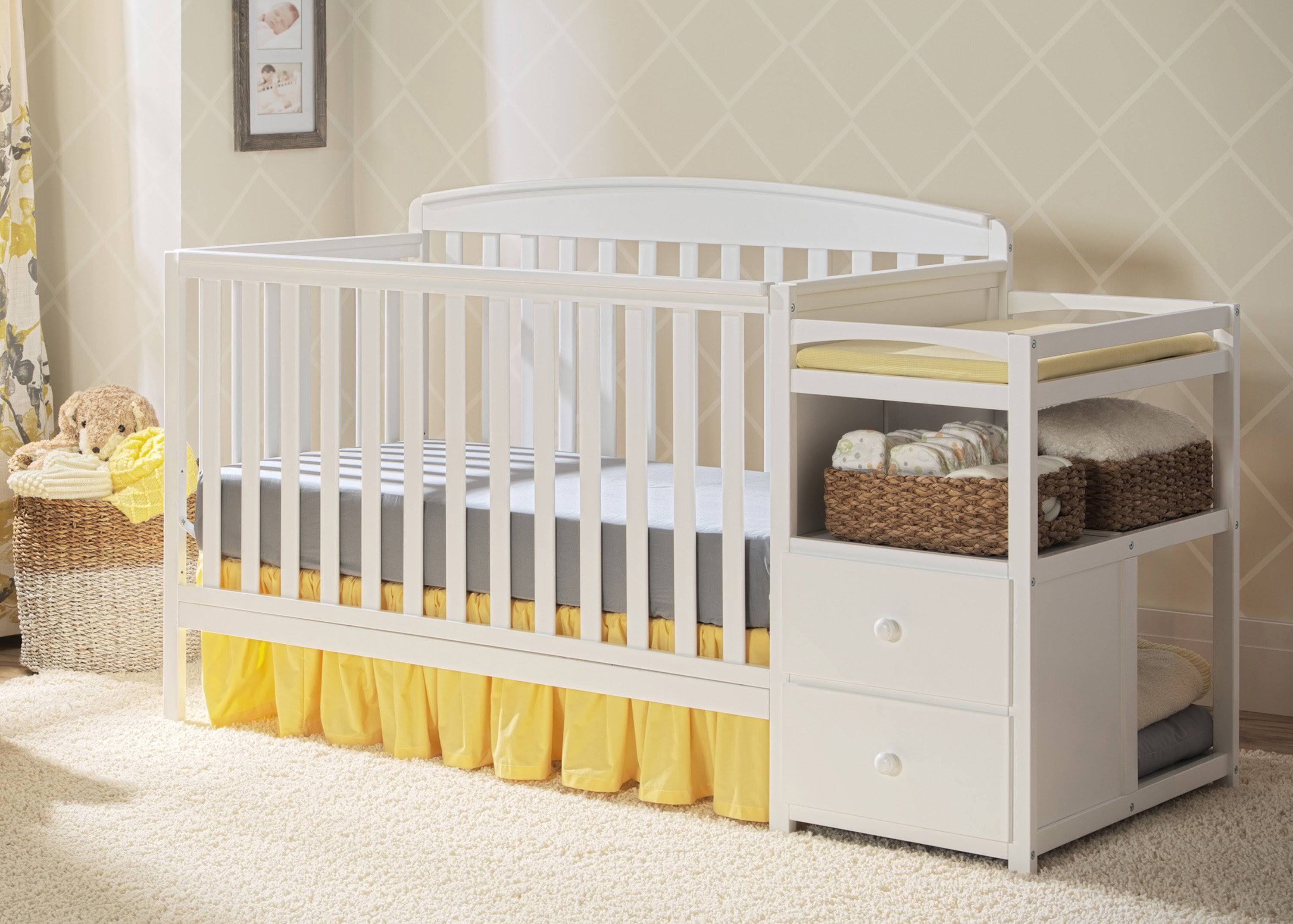 Delta Children Royal 4-in-1 Convertible Baby Crib and Changer, Grey