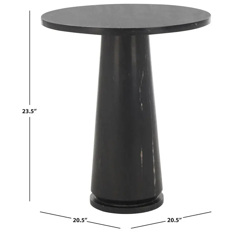 Safavieh Couture Ghicu Marble Accent Table – Tall Round Side Table (22″ W x 21″ D x 24″ H) in Premium Finish