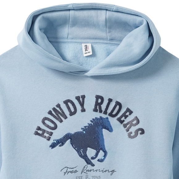 Yigga Mädchen Hoodie mit Pferde-Print