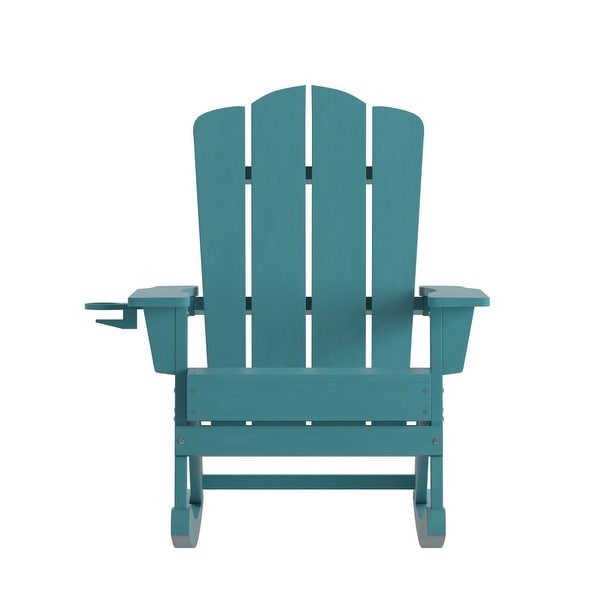 Commercial AllWeather Rocking Adirondack Chair with Swiveling Cupholder