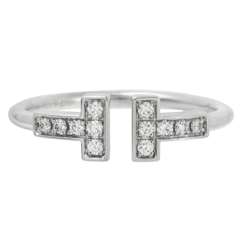 Tiffany & Co. Tiffany T Wire Ring 18K White Gold Diamond 60147236