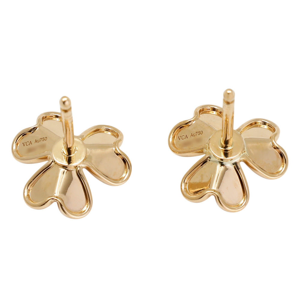 Van Cleef & Arpels Frivole Earrings 18K Yellow Gold Diamond VCARP0J300