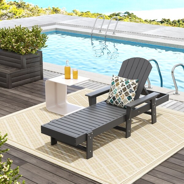 Polytrends Altura Poly EcoFriendly All Weather Reclining Chaise Lounge with Arms