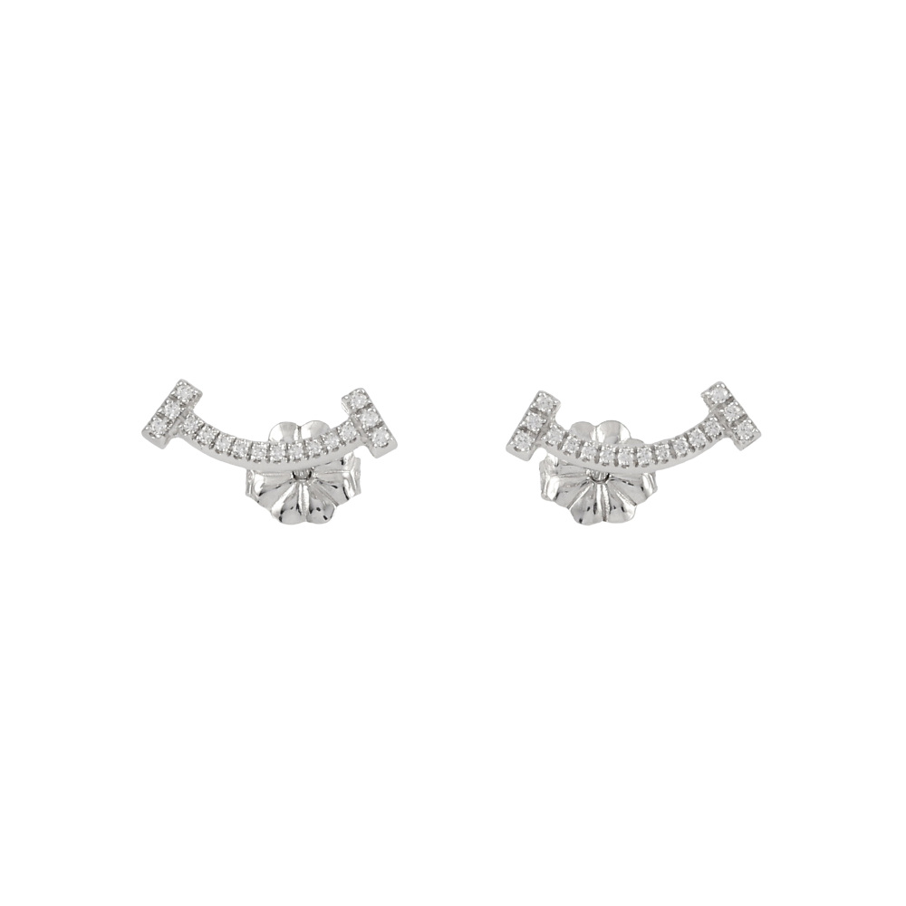 Tiffany & Co. Tiffany T Smile Earrings 18K White Gold Diamond 60150739