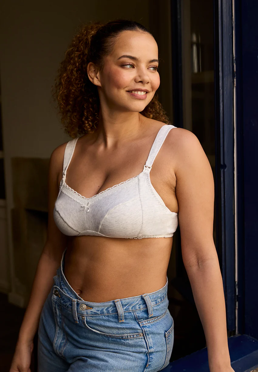 Soutien-gorge d'allaitement sans armatures New Câlin Gris Chiné