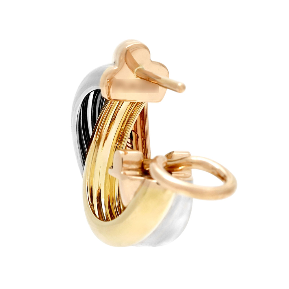 Cartier Trinity Classic Model Earrings Tri-Gold B80083231