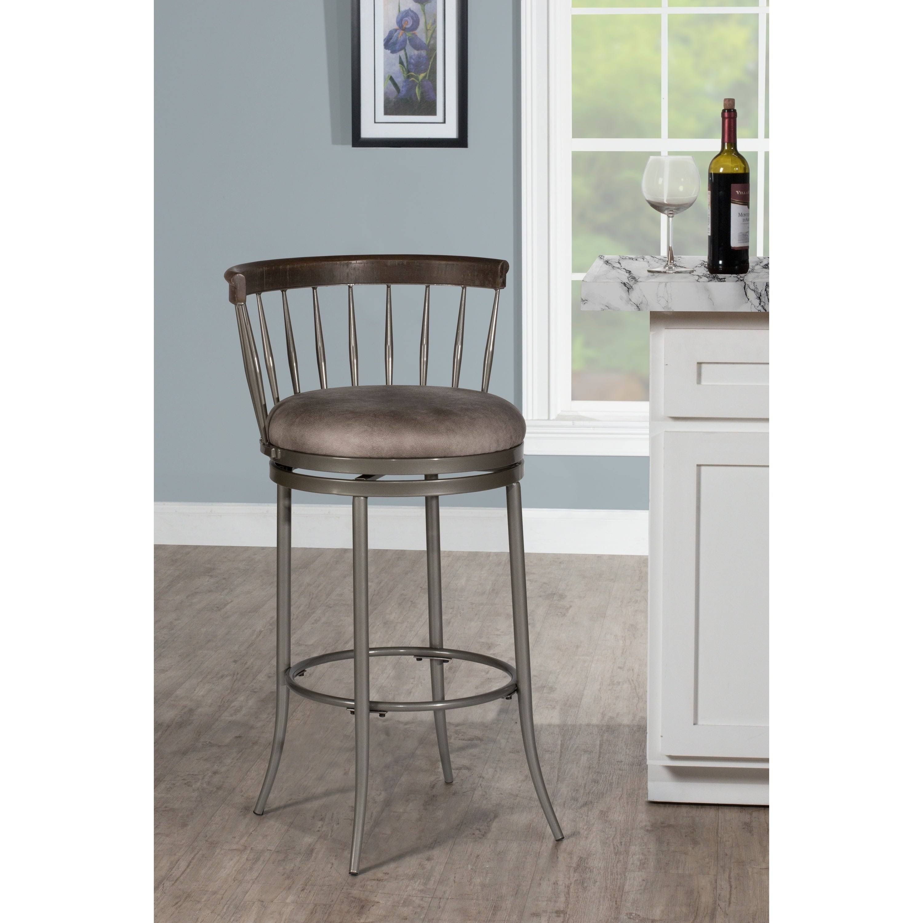 Hillsdale Furniture Cortez Swivel Counter Stool Pewter
