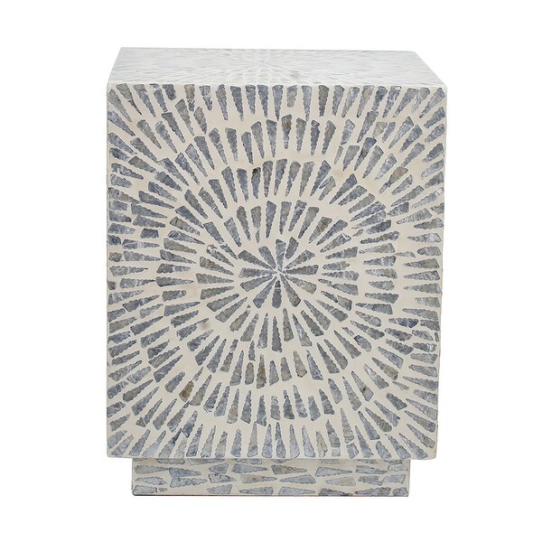 AandB Home 18inch Gray Square Accent Stool