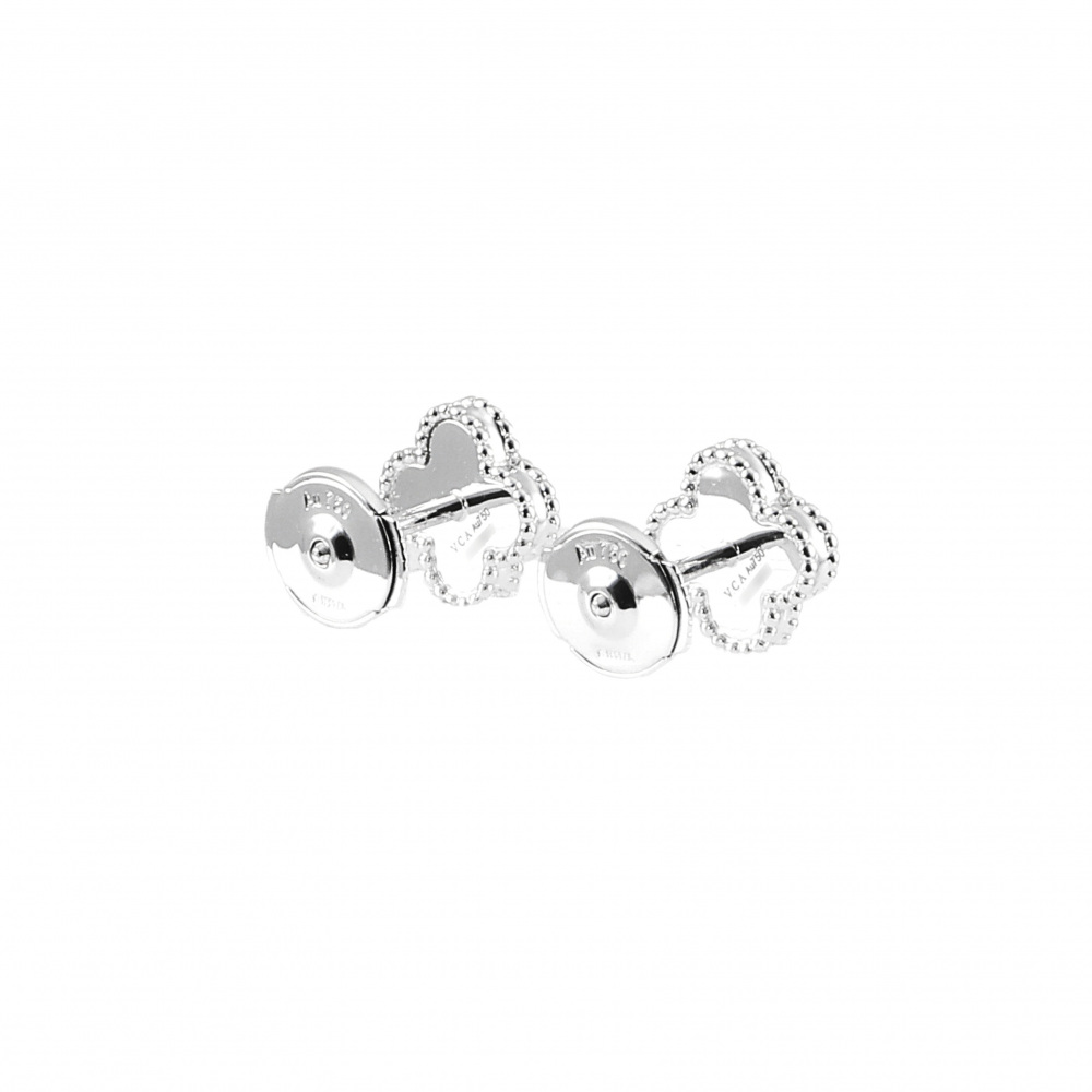 Van Cleef & Arpels Sweet Alhambra Earrings 18K White Gold Turquoise VCARA44500