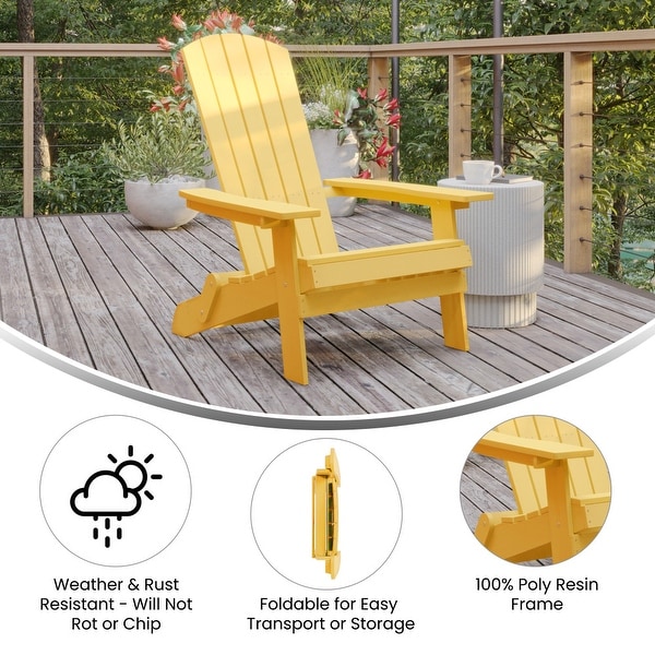 AllWeather Poly Resin Folding Adirondack Chair