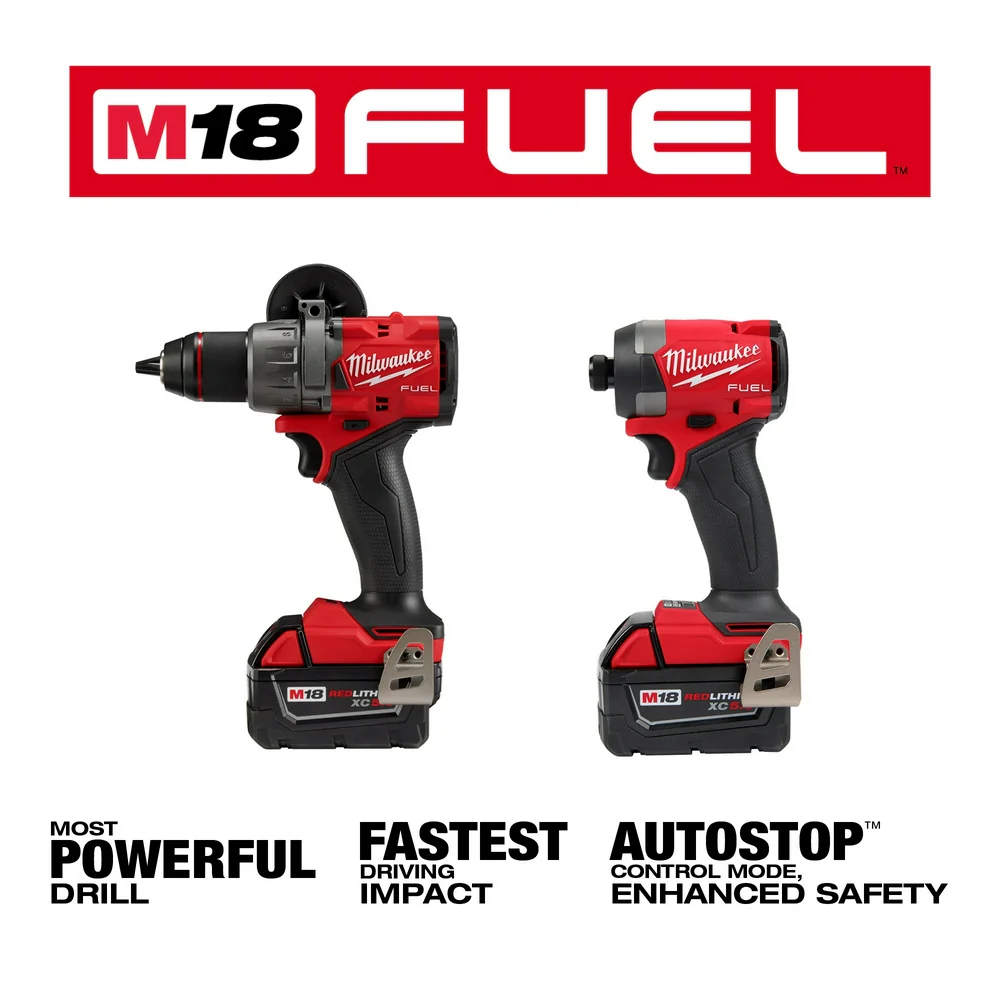 2026 Milwaukee 3697-22 M18 FUEL 18V Cordless 2-Tool Combo Kit w/ 5.0AH Batteries