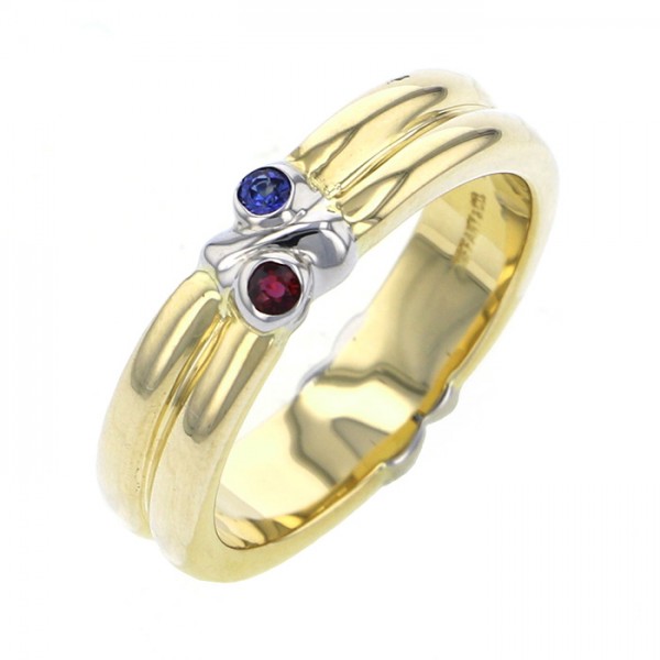 Tiffany & Co. Tiffany Ruby Sapphire Ring K18YG Yellow Gold