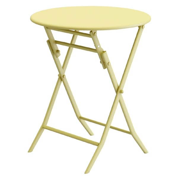 3Piece Patio Bistro Set of Foldable Round Table and Chairs,Yellow