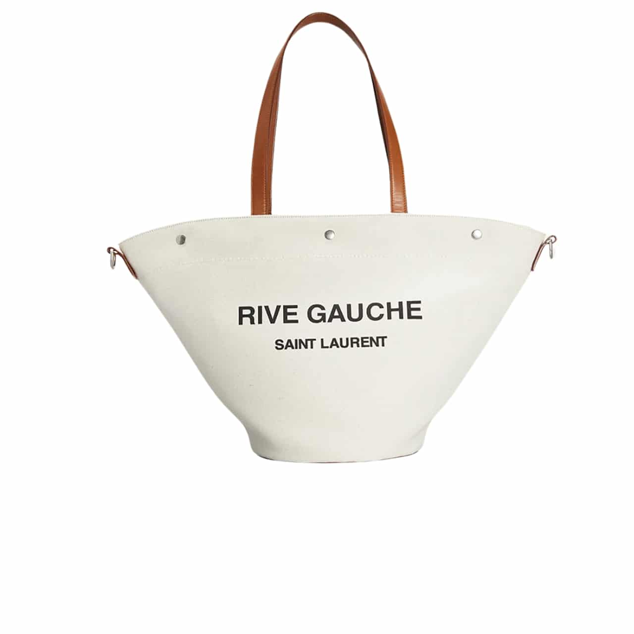 Saint Laurent Rive Gauche Shopping In Canvas White 50Cm