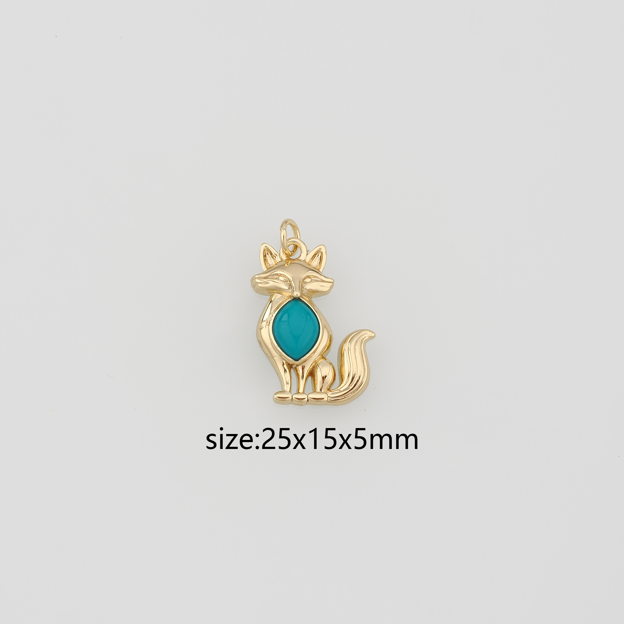18K Gold Filled Fox Pendant,Animal Charm Earrings Necklace for DIY Jewelry Making Supply