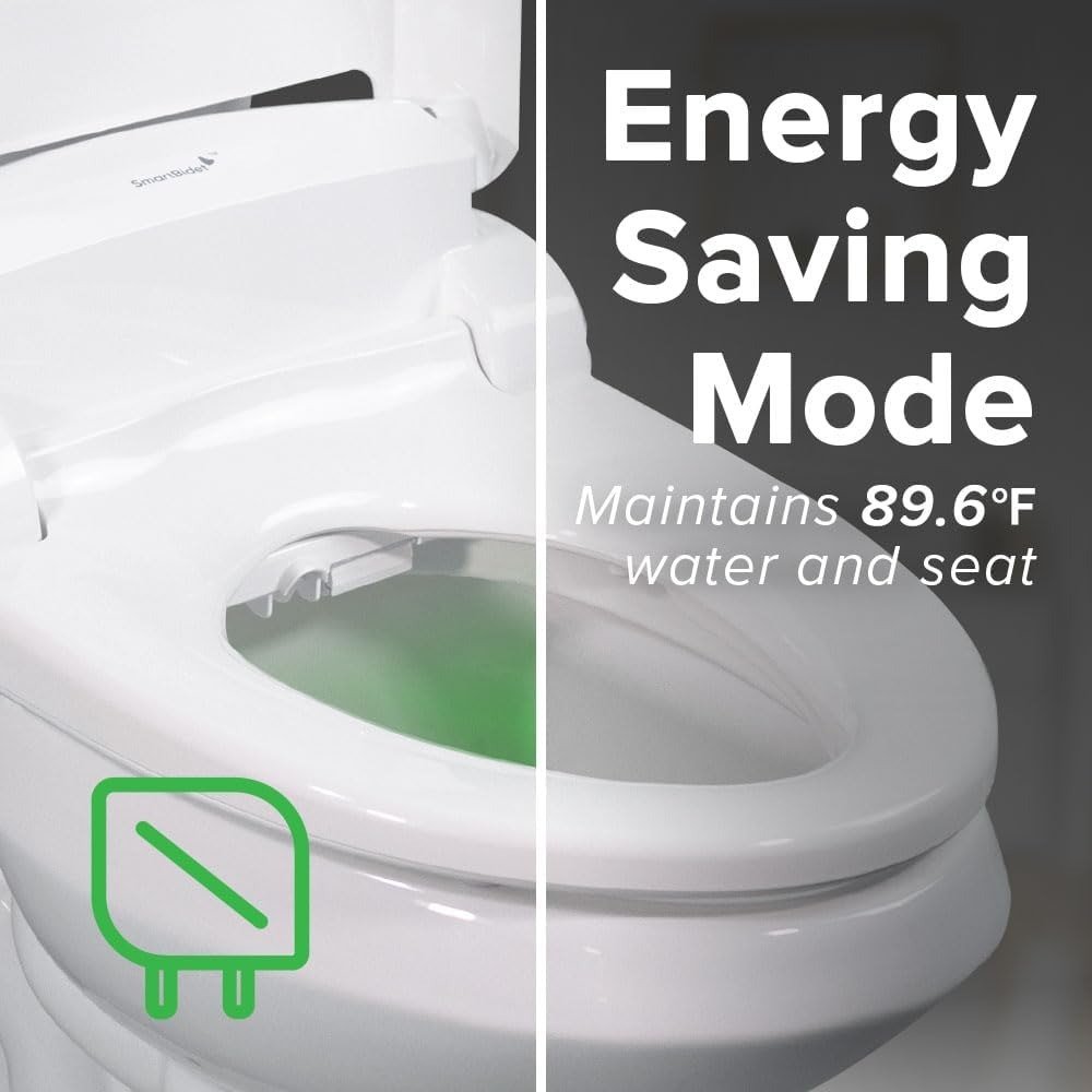 Elongated Electric Bidet Toilet Seat with Heated Seat & Turbo Wash, Side Control Smart Bidet