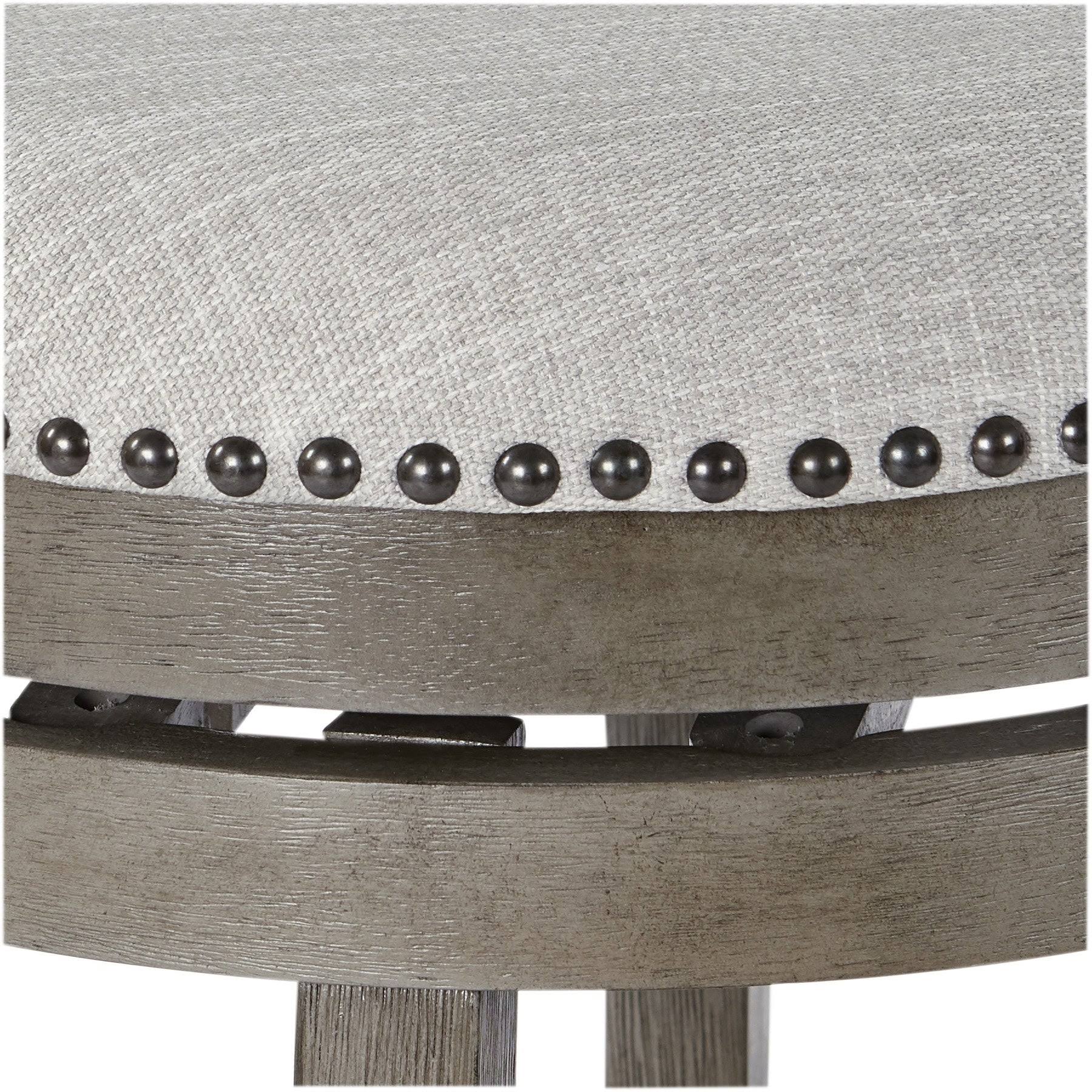 Backless Burnt Brown Swivel Stool (2-Pack)
