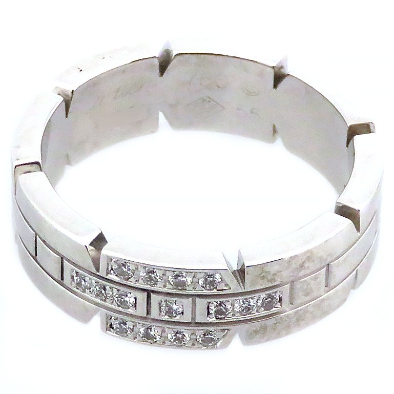 Cartier Tank Française Ring 18K White Gold Diamond