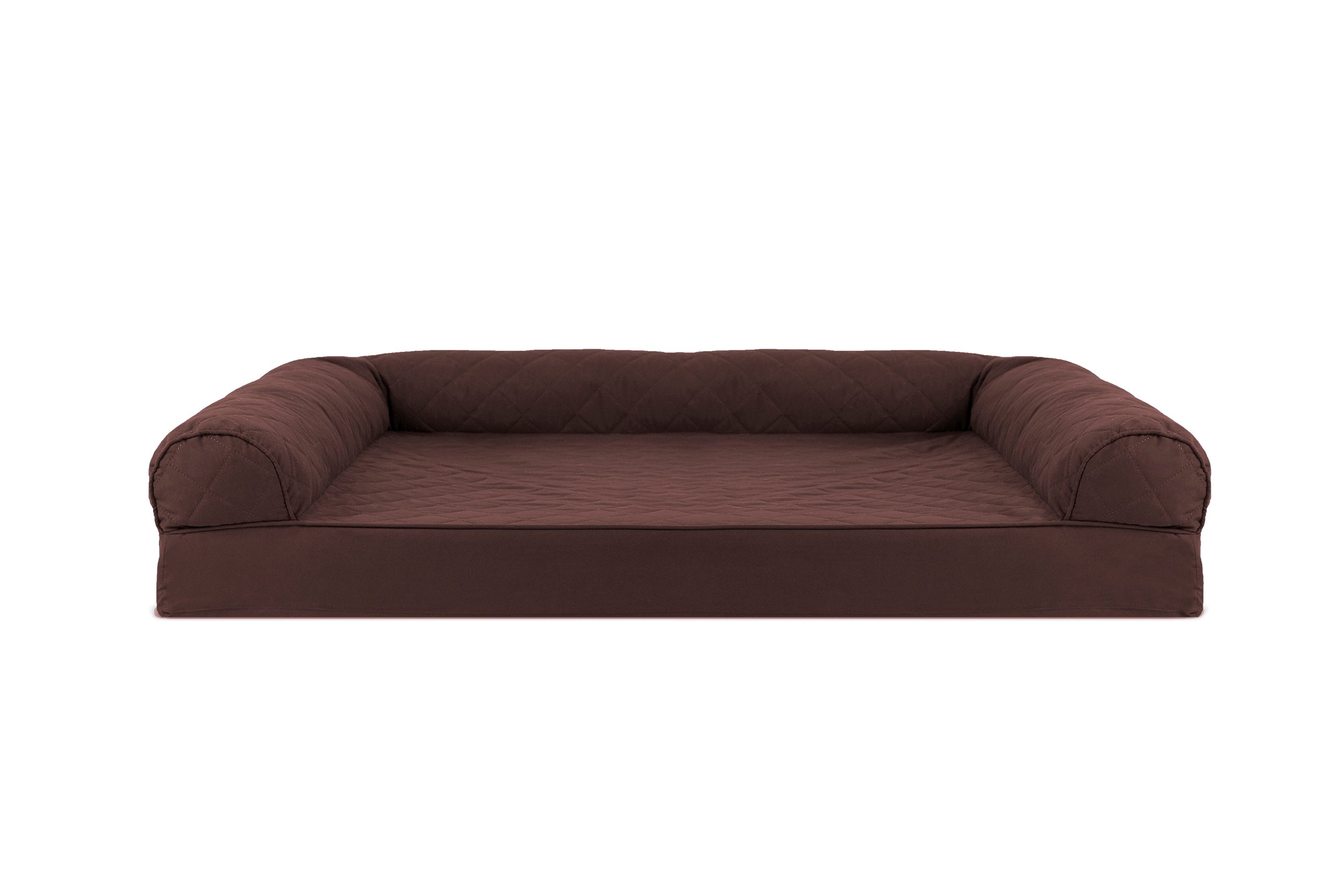 FurHaven | Orthopedic Quilted Sofa Pet Bed for Dogs and Cats, Coffee, Jumbo