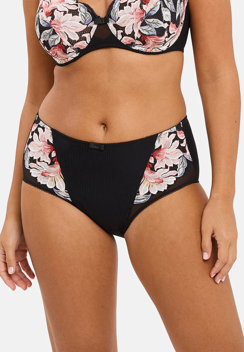 Culotte Rosa Fantaisie Aquarelle Florale Noire