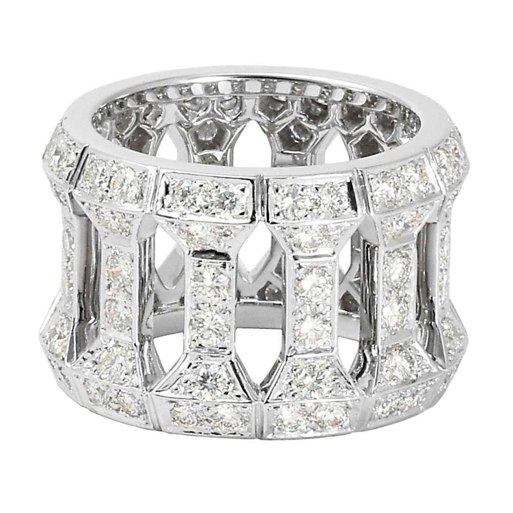Cartier Antalya 18k White Gold Ring Diamond