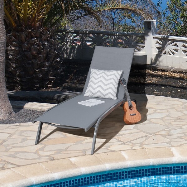 Gymax Outdoor Chaise Lounge Chair Adjustable Patio Recliner w/ Wheels