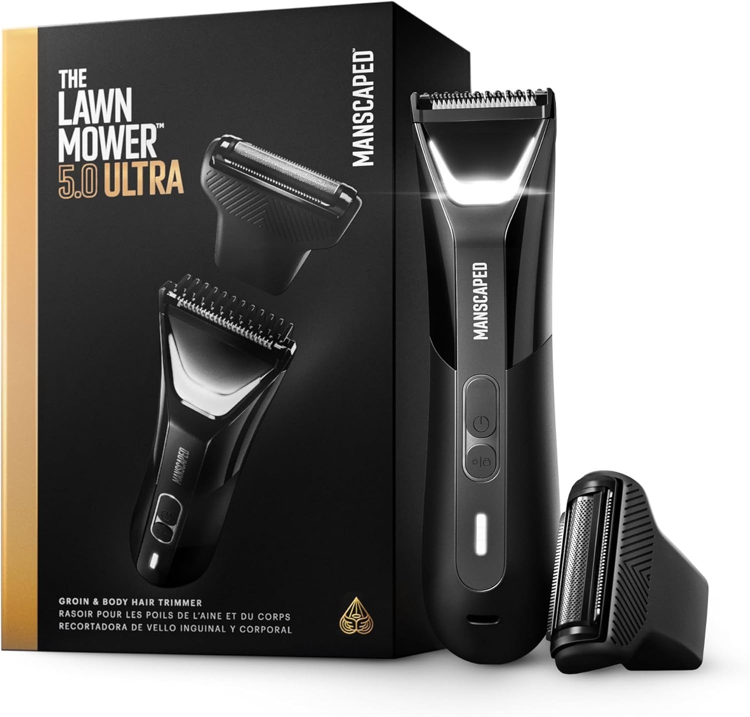 Hair Trimmer – Dual-Head Trimmer & Foil Blades, Waterproof Wet/Dry Groomer, USB-C Rechargeable with Travel Case, Men’s Ball Shaver, Black