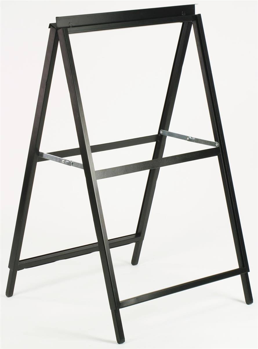 Double-Sided Sidewalk Sign w/ Hinged Top u0026 Black Metal Frame