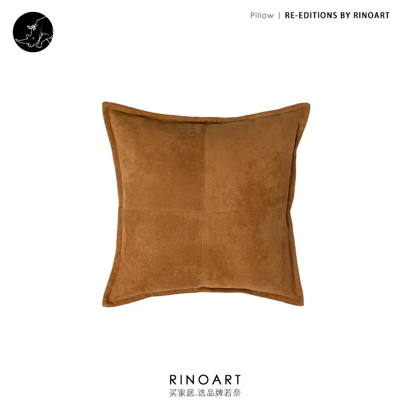 BD125 - The r@w Windbreaker Brown/Welsh Green Suede Lumbar Pillow, Stripe Pillow