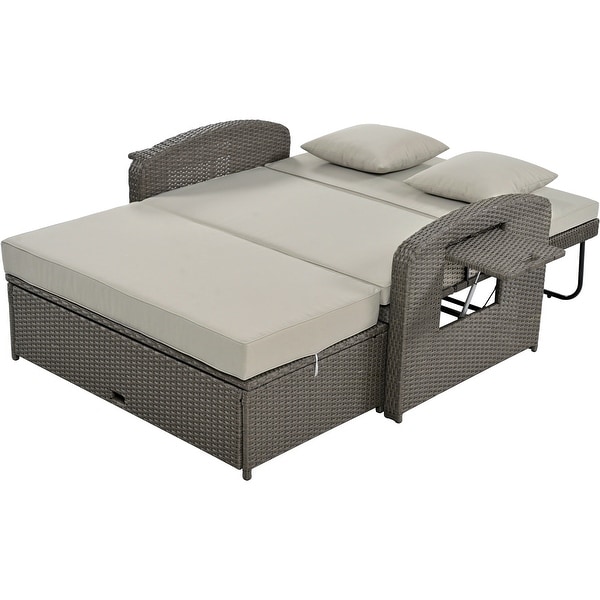 PE Wicker Rattan Reclining Sofa Chair