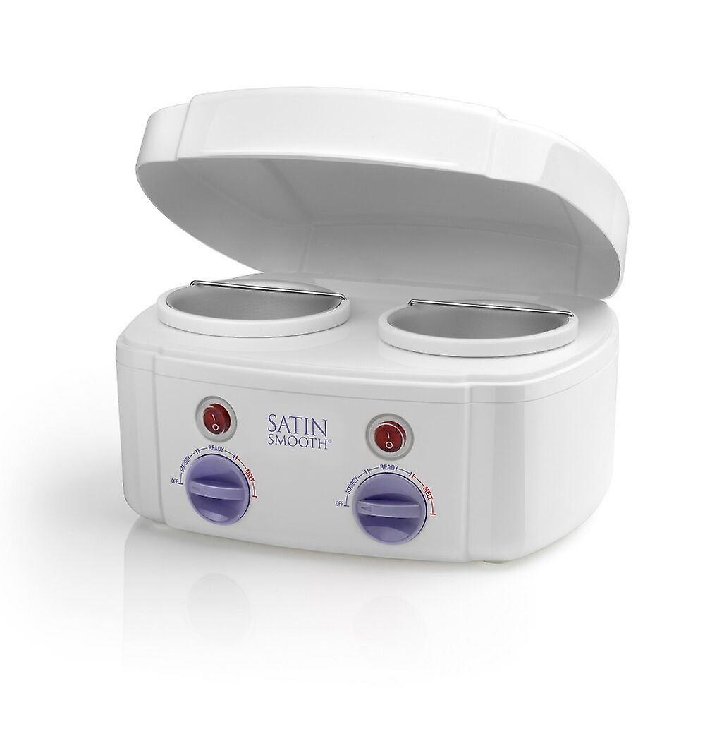 Satin Smooth Double Twin Pot Waxing Heater Saves Time Easy Cleaning