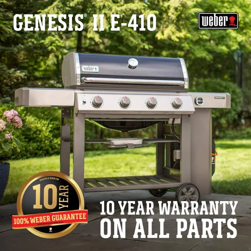 Weber Genesis II E-410 – 4-Burner Natural Gas Grill in Matte Black