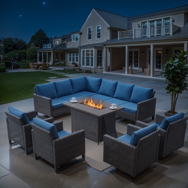 Patio Furniture Set with Propane Gas Fire Pit Table